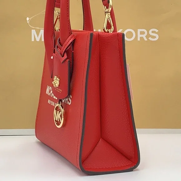 MICHAEL KORS MIRELLA SMALL SHOPPER TOP ZIP XBODY BRIGHT RED COLOR - Picture 9 of 16